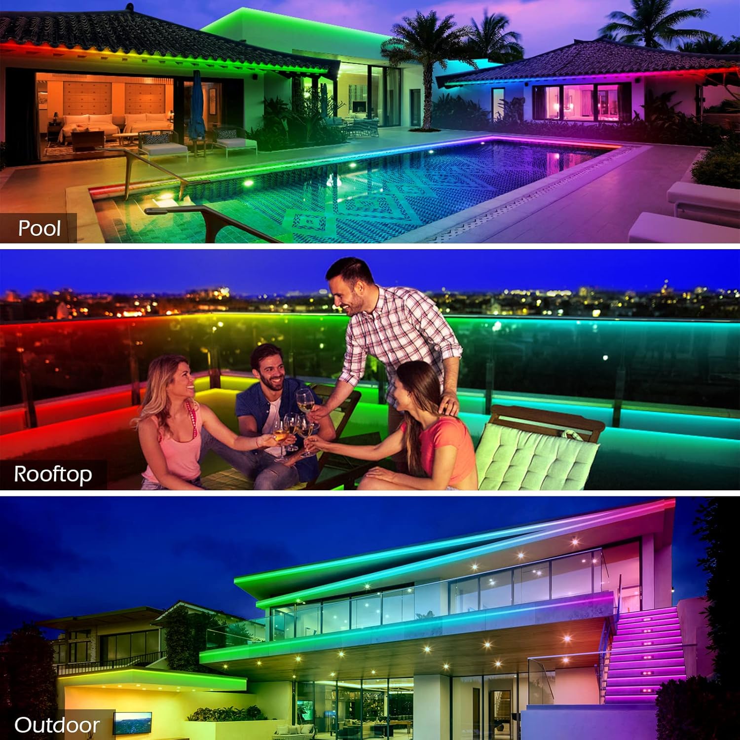 Smart-RGB-5050-60D-IP67-4 waterproof smart magic light strip